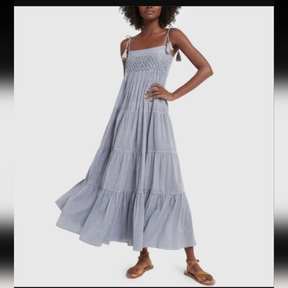 Mykonos Sundress in Blue Chambray from Mirth - Picture 1 of 6